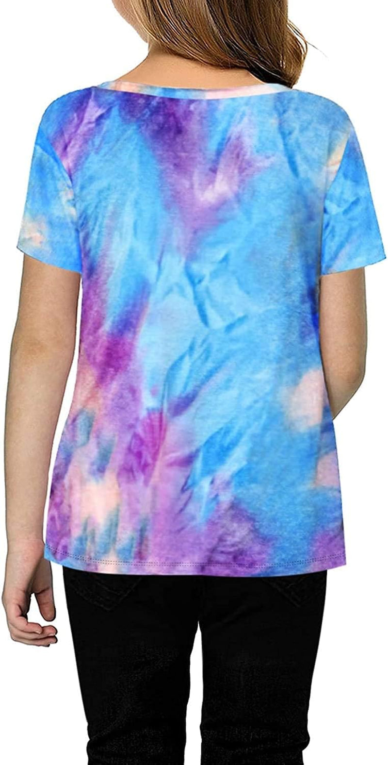Girls Casual Tunic Tops Knot Front Long Sleeve Loose Soft Blouse T-Shirt Size 4-13