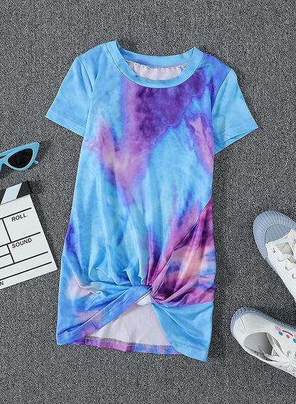 Girls Casual Tunic Tops Knot Front Long Sleeve Loose Soft Blouse T-Shirt Size 4-13
